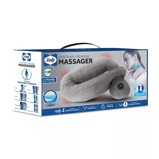 Almohada de masaje de cobertura corporal total con vibración terapéutica Sealy, color gris