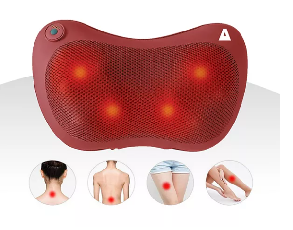 TRAKK Shiatsu Back and Neck Shoulder Heated Full Body Massager Pillow - Red