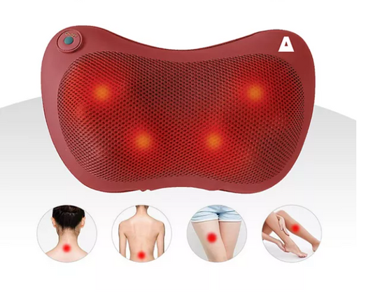 Almohada masajeadora de cuerpo completo con calefacción para espalda, cuello y hombros TRAKK Shiatsu - Roja