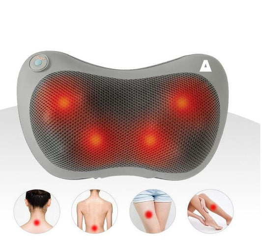 Almohada masajeadora térmica para todo el cuerpo, para espalda, hombros y cuello TRAKK Shiatsu - Plateada