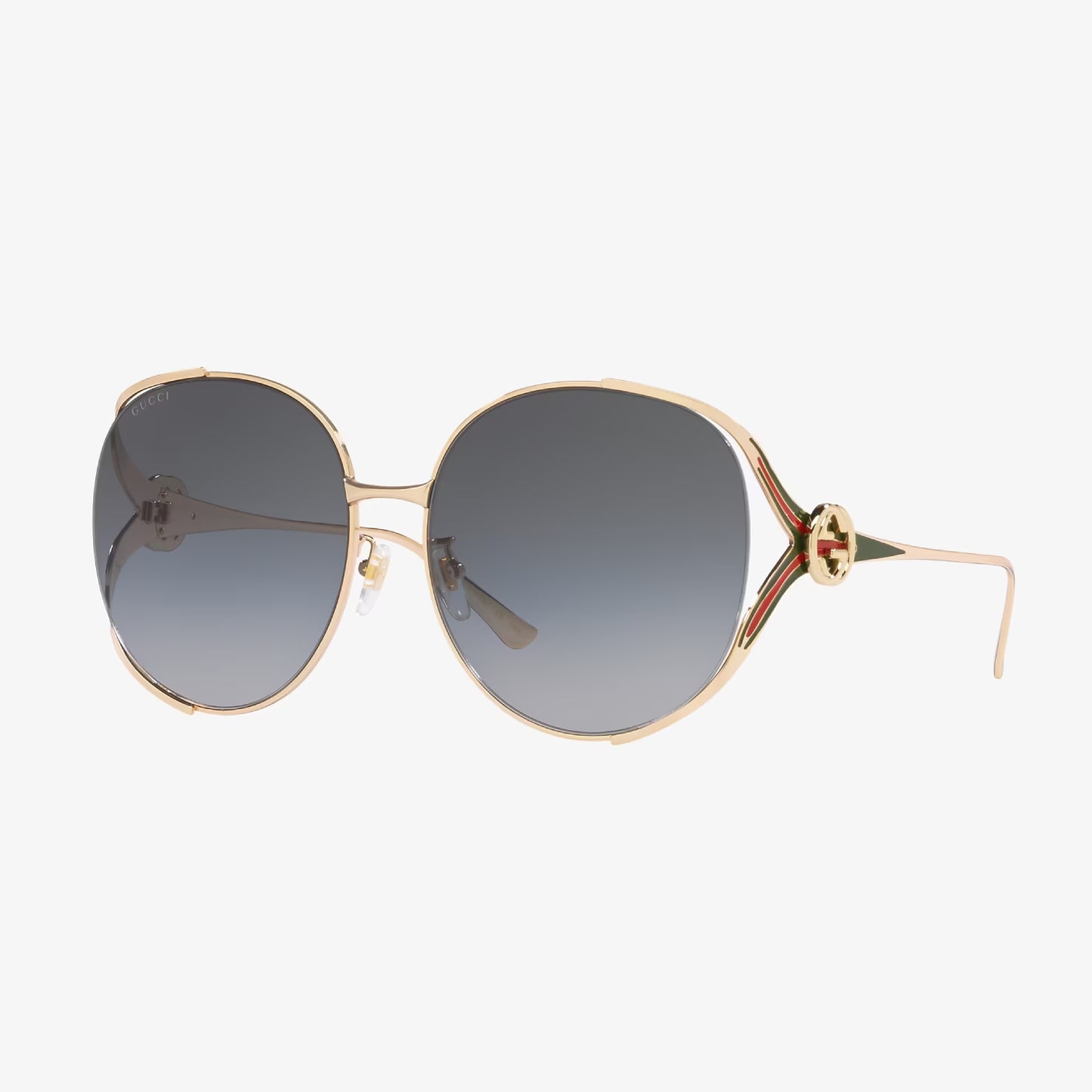 Gafas de sol ovaladas para mujer de Gucci, en degradado gris