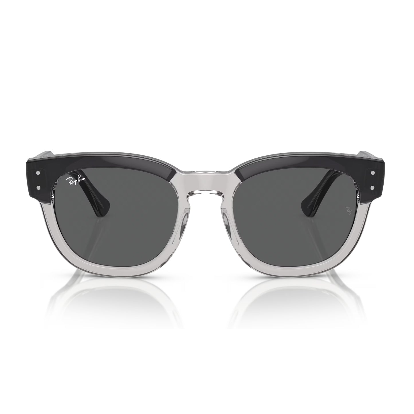 Ray-Ban Mega Hawkeye Unisex RB0298S Square Gradient Sunglasses - Polished Dark Gray on Transparent Gray/Gray