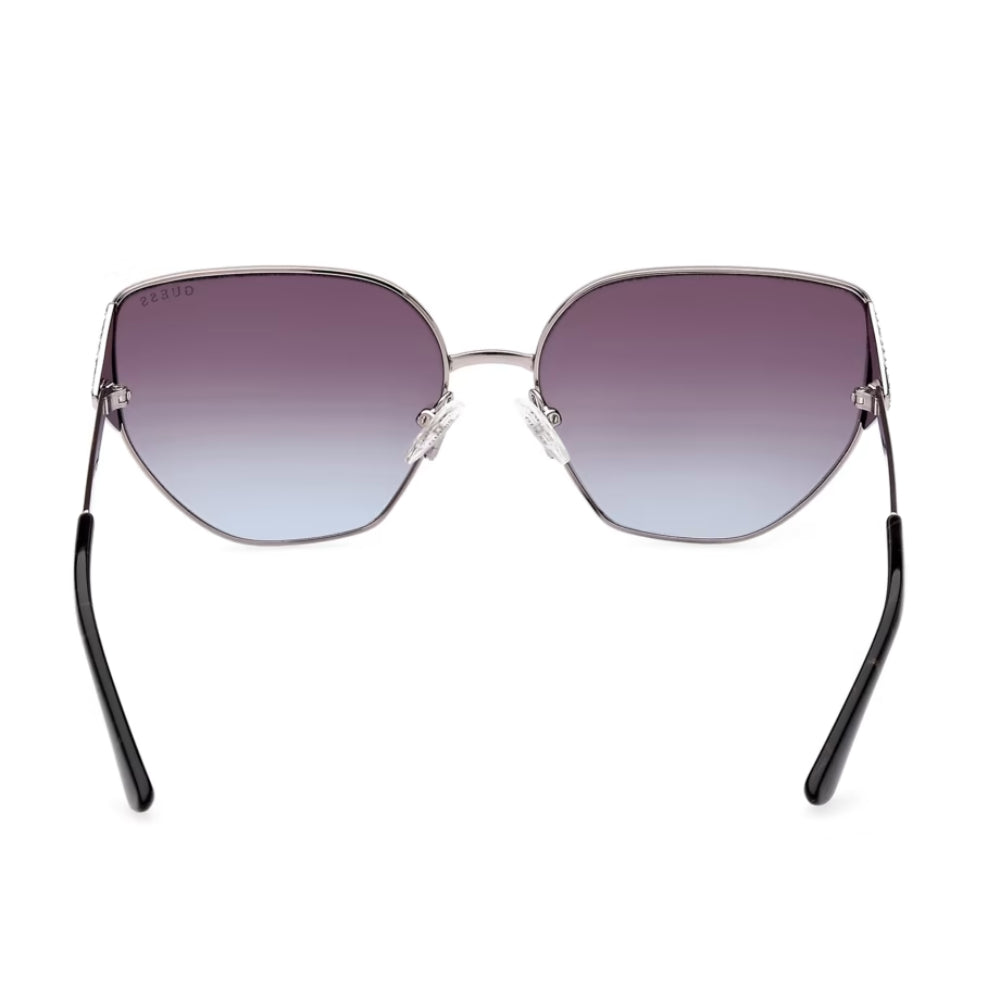 Gafas de sol con forma de ojo de gato de metal con diamantes de imitación Guess para mujer, color azul