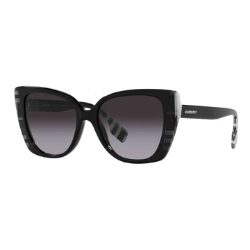 Burberry Women's Cat Eye Sunglasses, Dark Gray Gradient/Black Check
