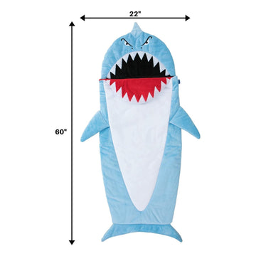 Saco de dormir/colchoneta para siesta Bixbee Shark de 60" - Azul/blanco