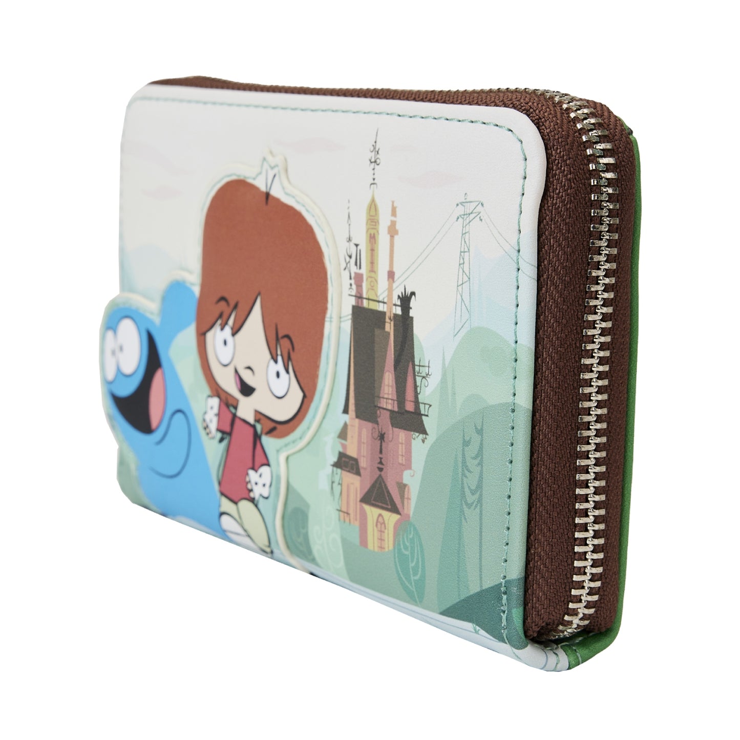 Loungefly 4" Foster's Home For Imaginary Friends Mac and Bloo Zip Around Wallet in Faux Leather - Multicolor