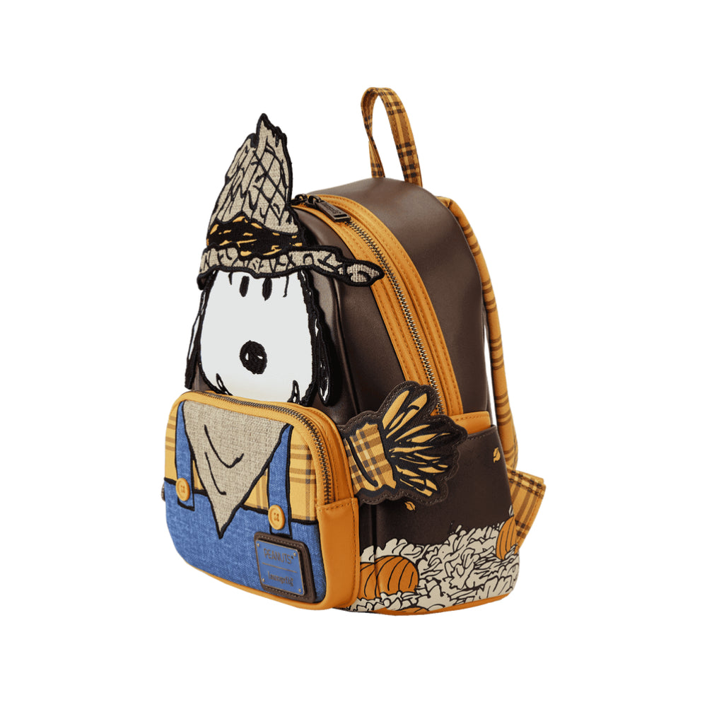 best travel backpack extra bag of peanuts Loungefly Peanuts Snoopy Scarecrow Cosplay Mini Backpack– Curacao