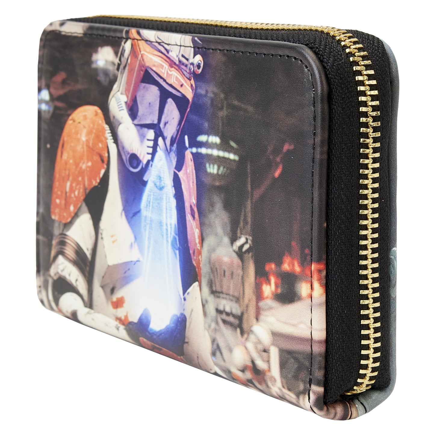 Cartera Loungefly con cremallera de 4" con escena de La venganza de los Sith y Star Wars: Episodio III