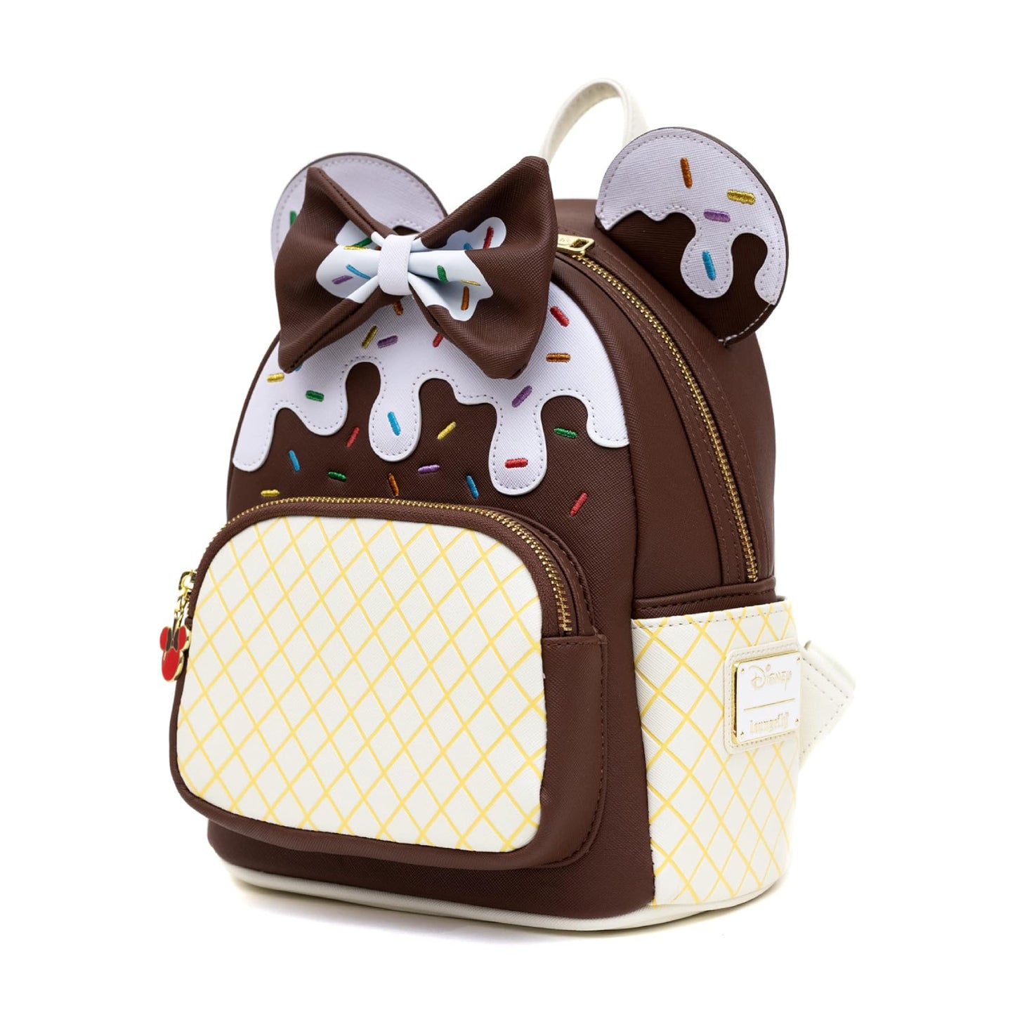 Mochila pequeña con forma de cono de helado de chocolate de Minnie Mouse de Disney de Loungefly