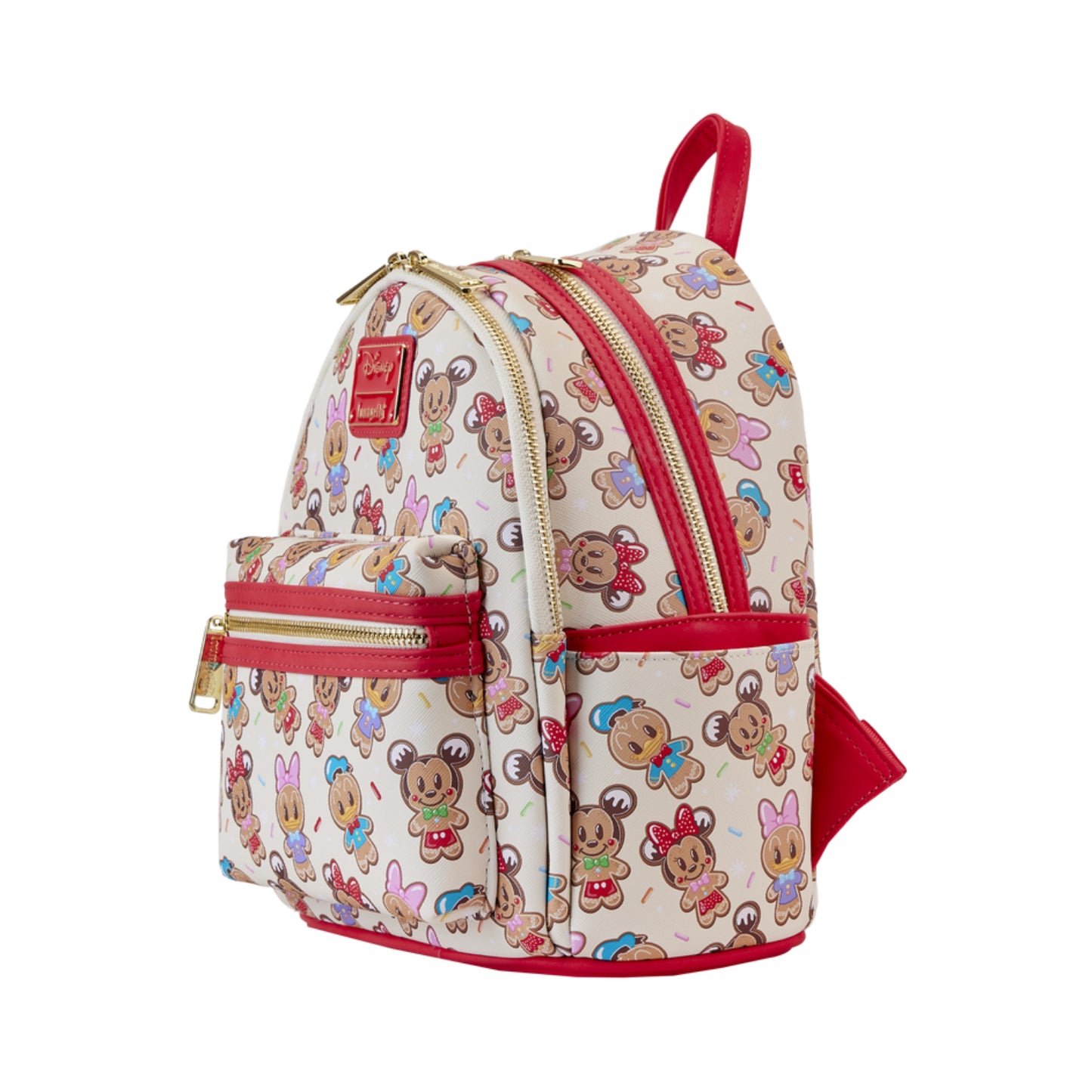 Mochila pequeña con estampado integral de galletas de jengibre y Mickey &amp; Friends de Disney de Loungefly con diadema para las orejas