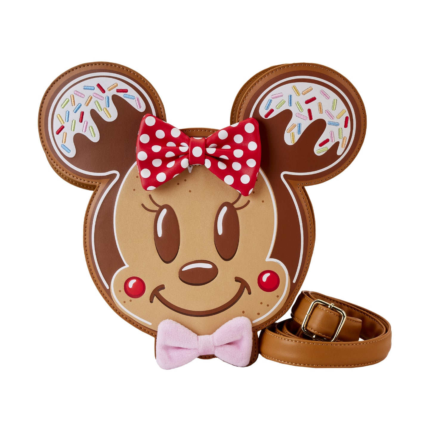 Loungefly Disney Mickey & Minnie Gingerbread Cookie Crossbody Bag