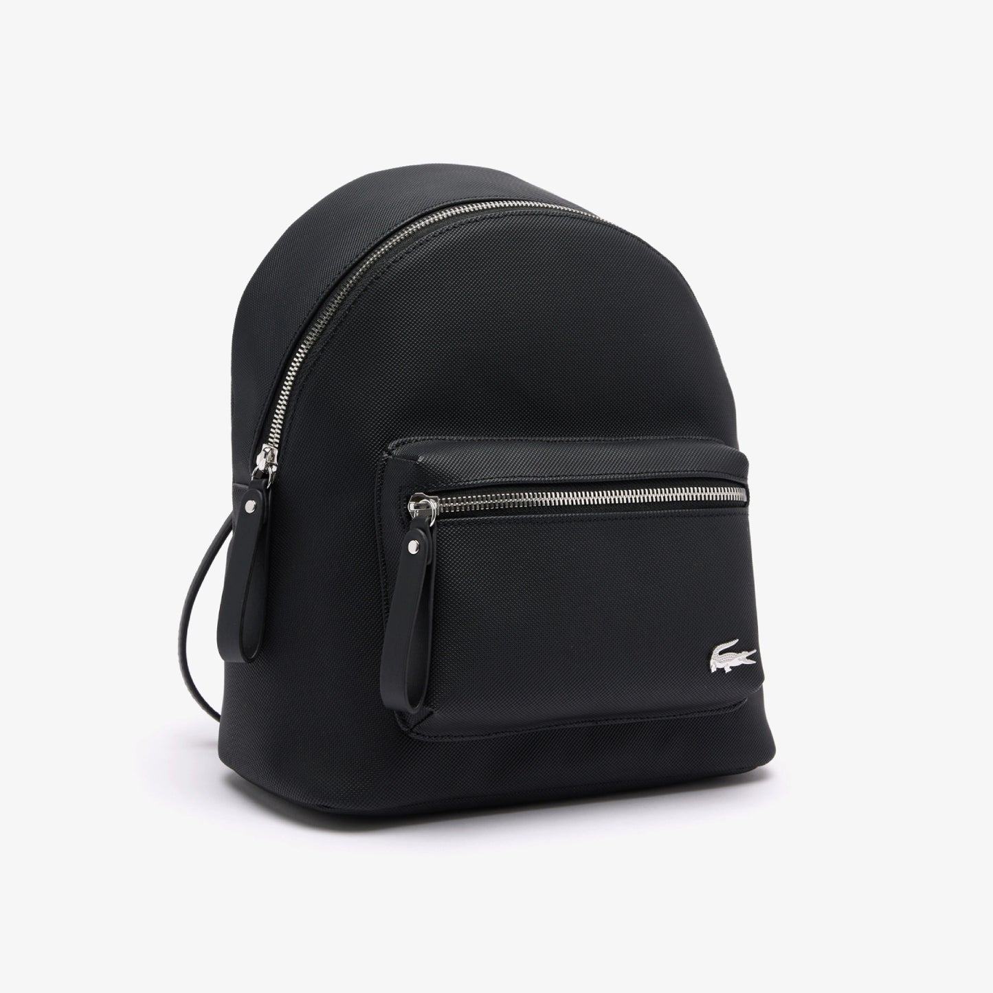 Lacoste PiquÃ©-Effect Canvas Backpack - Black