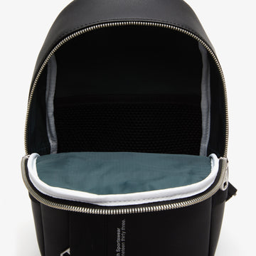 Lacoste Compact Split Calfskin Leather Bag - Noir (Black)