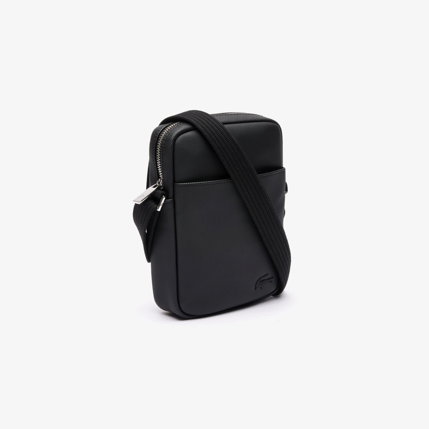 Lacoste Classic PiquÃ©-Effect Satchel - Black