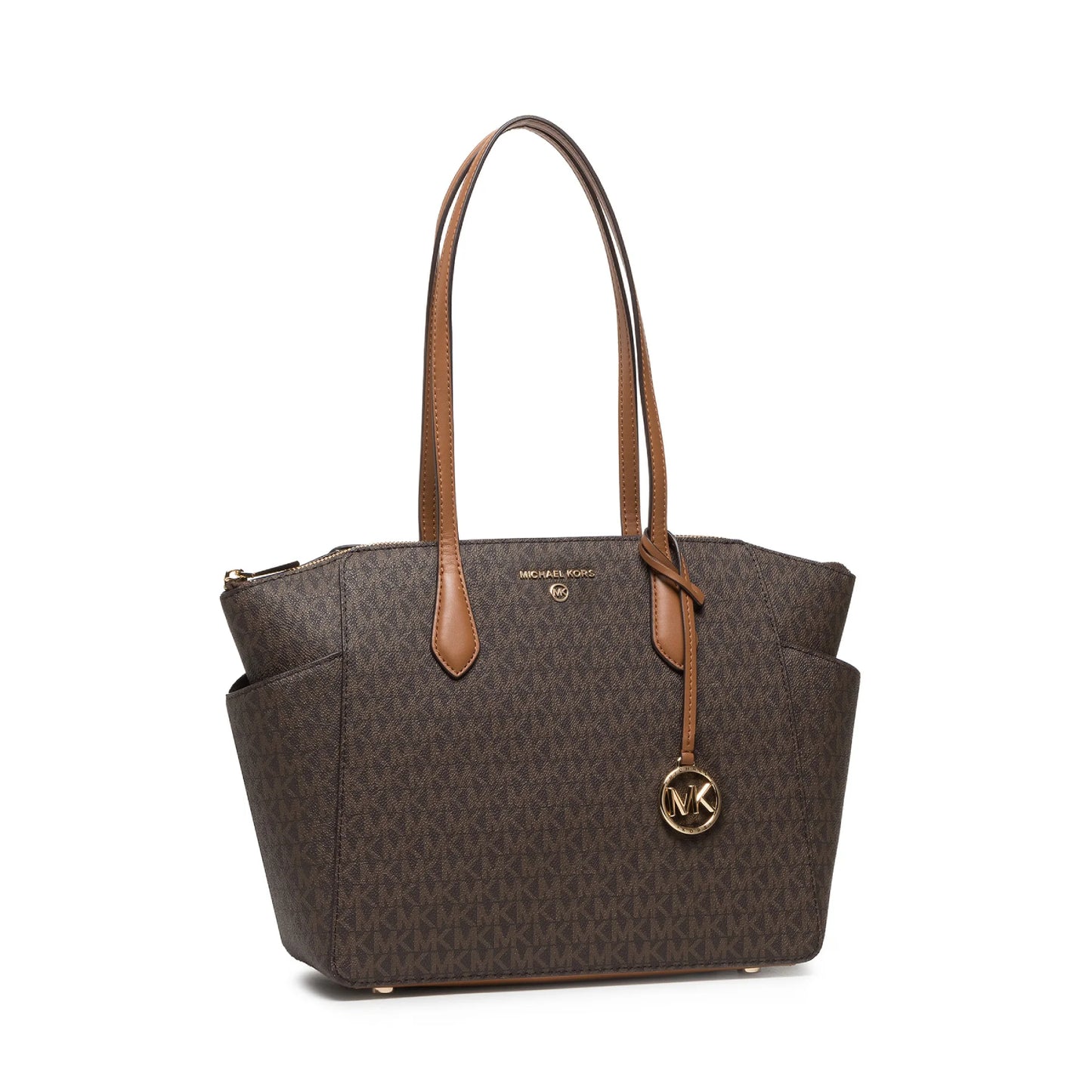 Michael Kors Marilyn Medium Top Zip Tote - Brown/Acorn