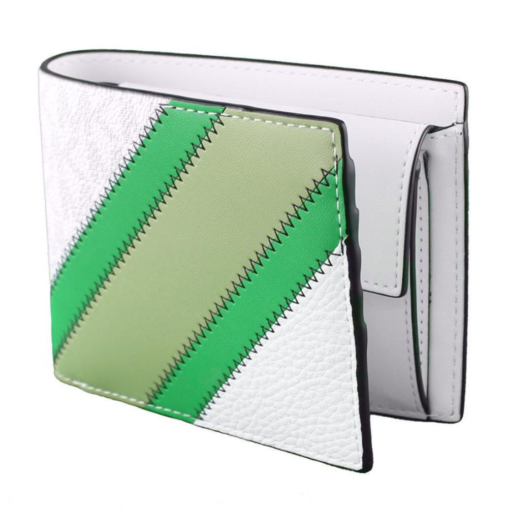 Michael Kors Billfold Wallet - White/Green