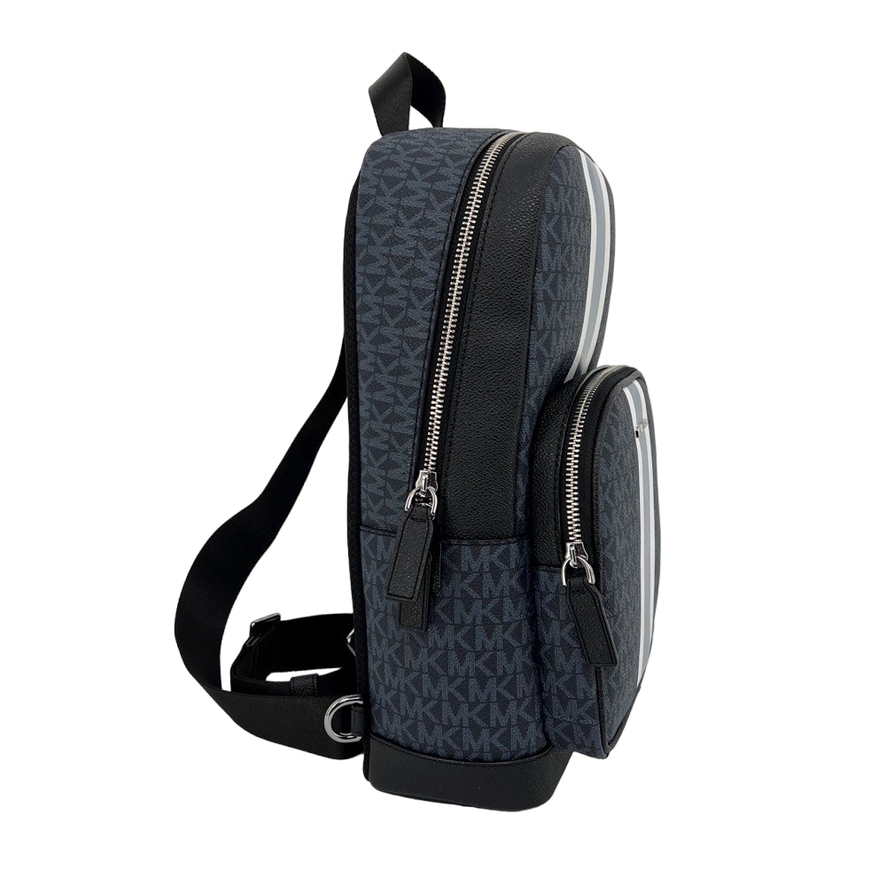 Mochila con rayas Cooper Mk Signature de Michael Kors, color azul