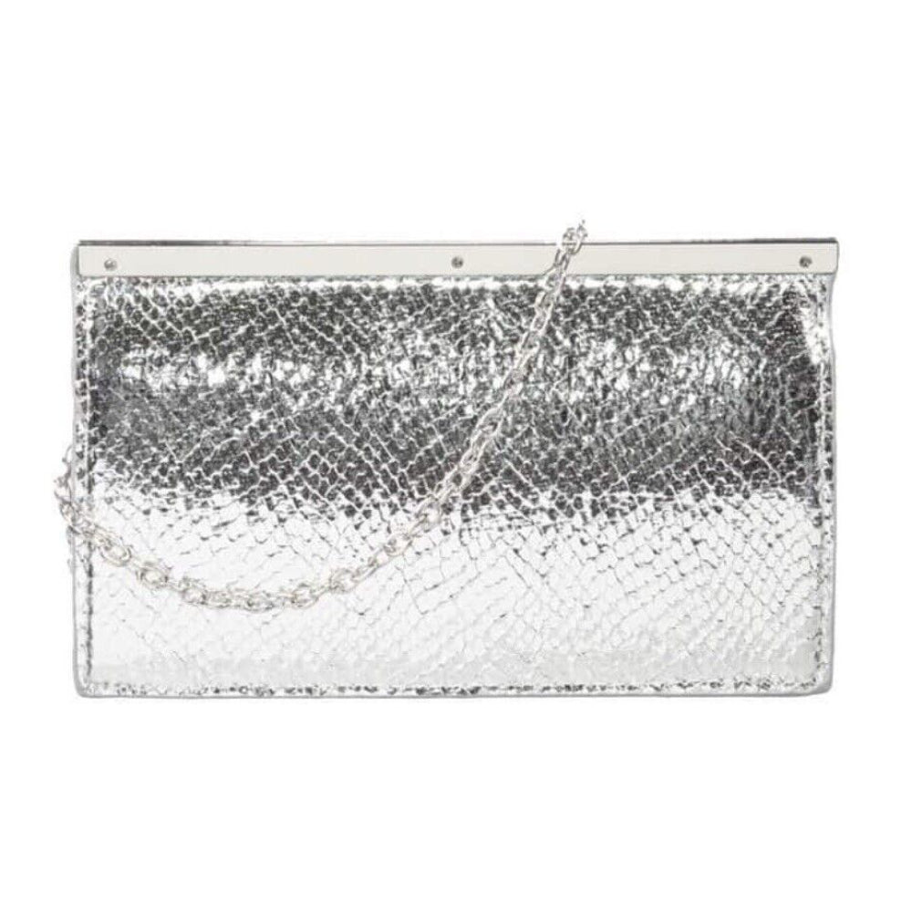 La Regale Shimmer Sequin 4.5" Framed Clutch - Silver