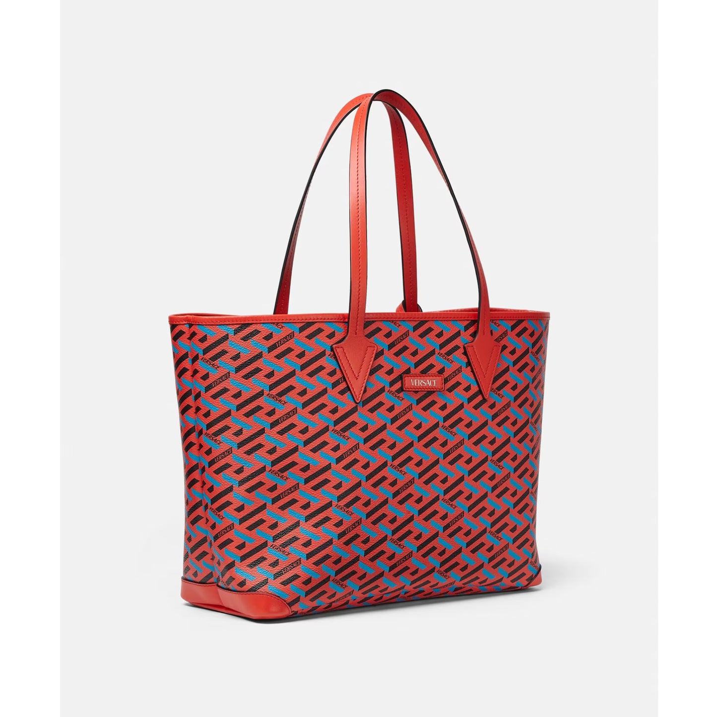 Versace Bolso tote con firma La Greca - Rojo