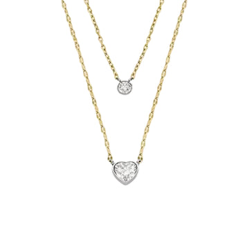 Collar de cadena para mujer Fossil Sadie Tokens of Affection en acero inoxidable de dos tonos