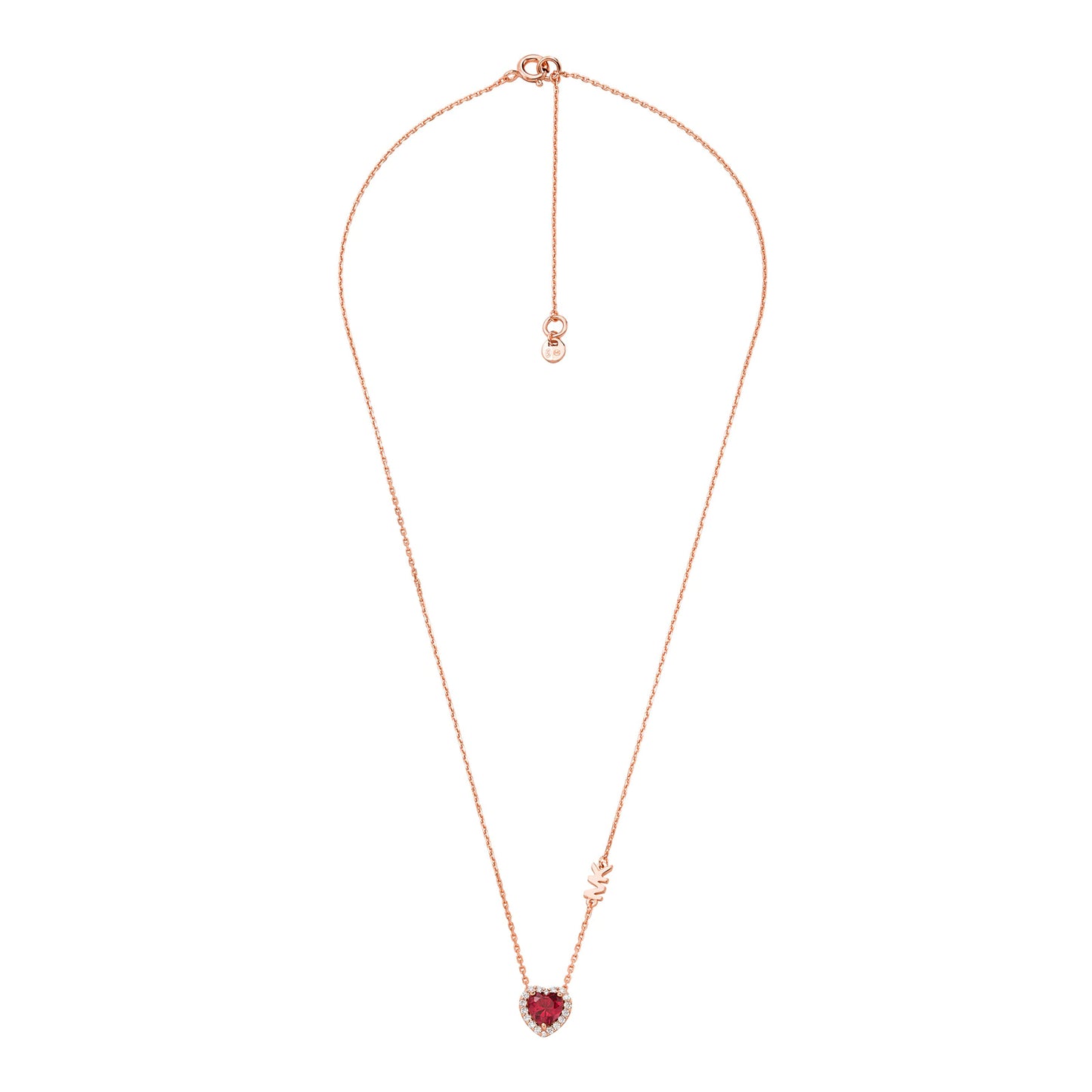 Collar con colgante de corazón cortado para mujer de Michael Kors en baño de oro rosa de 14 quilates sobre plata de ley