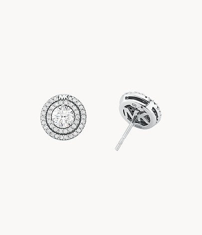 Pendientes de botón con halo Pavé de Michael Kors para mujer en plata de ley