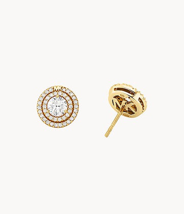 Michael Kors Women's Pavé Halo Stud Earrings in 14K Gold-Plated over Sterling Silver