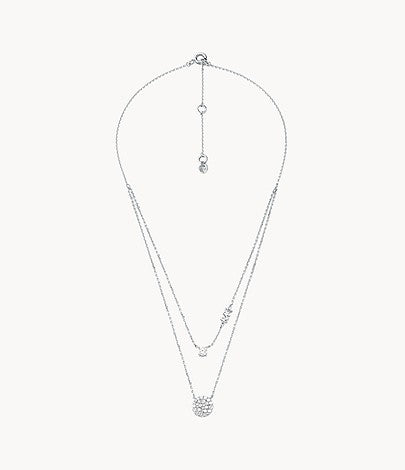 Collar con pavé de doble capa para mujer de Michael Kors en plata de ley
