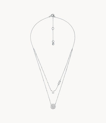 Collar con pavé de doble capa para mujer de Michael Kors en plata de ley
