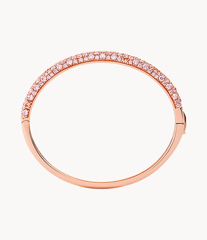 Pulsera con logotipo Pavé de Michael Kors para mujer en baño de oro rosa de 14 quilates sobre plata de ley
