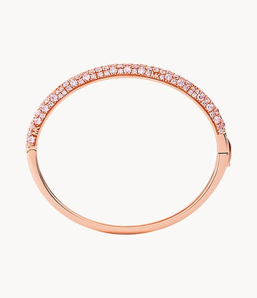 Pulsera con logotipo Pavé de Michael Kors para mujer en baño de oro rosa de 14 quilates sobre plata de ley