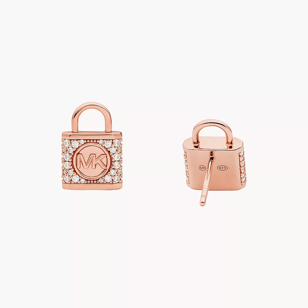 Michael Kors Women's Zirconia Stud Earrings in Rose Gold-Plating over Sterling Silver