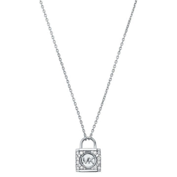Michael Kors Women's Zirconia Pavé Lock Necklace in Sterling Silver