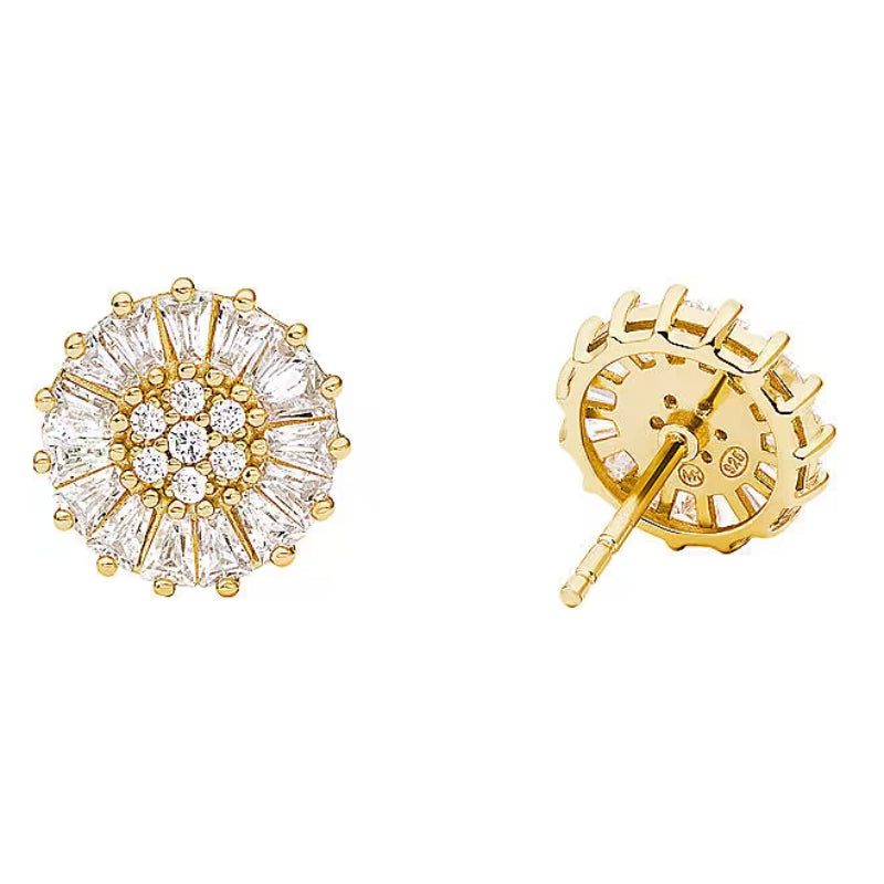 Michael Kors Women's Cubic Zirconia Stud Earrings in Gold-Plating over Sterling Silver