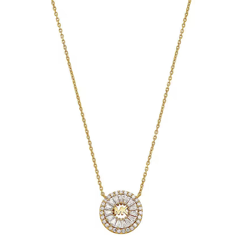 Michael Kors Women's Cubic Zirconia Necklace in Gold-Plating over Sterling Silver