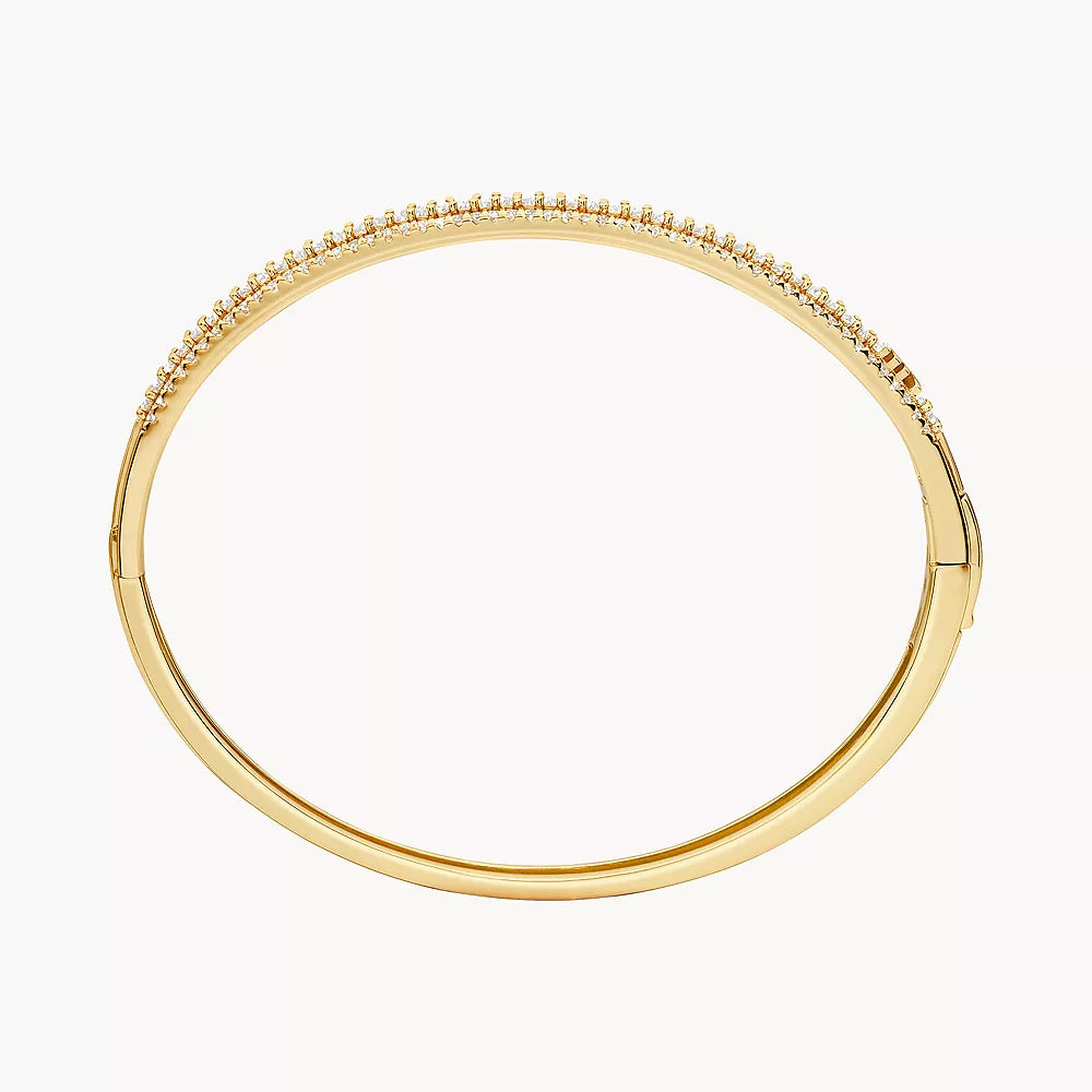 Pulsera de mujer Michael Kors con circonita cúbica cónica en forma de baguette y pavé en baño de oro de 14 quilates sobre plata de ley