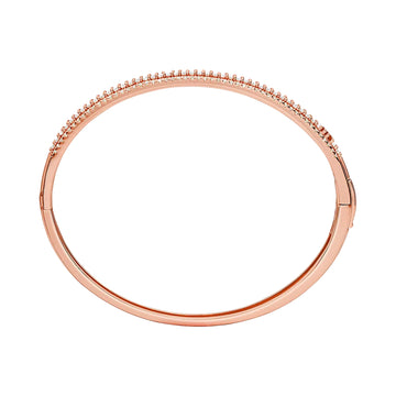 Michael Kors Women's Cubic Zirconia Baguette and Pavé Bangle Bracelet in 14K Rose Gold Plated over Sterling Silver