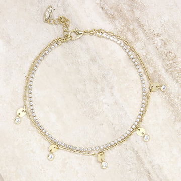 Ettika Women's Giovanna Layered Anklet in Metal