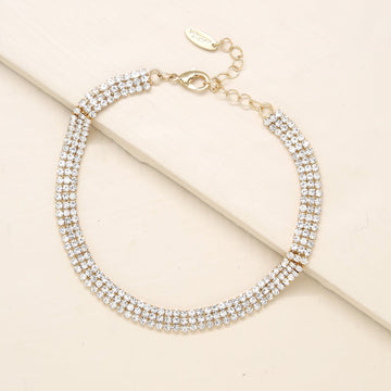 Ettika Women's Unexpected Sparkle Anklet in Metal
