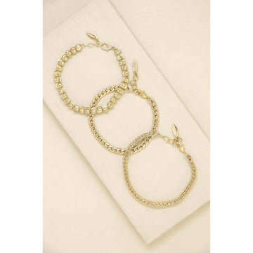 Ettika Women's Classical Trio Bracelet in Metal