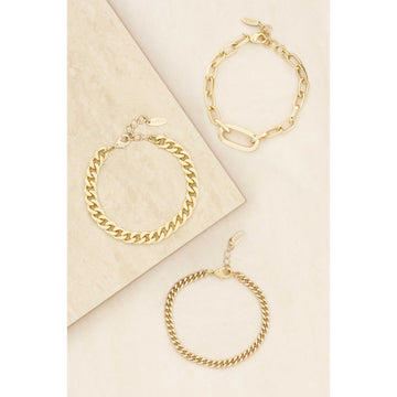 Ettika Women's Chain Game Bracelet in Metal (Set of 3)
