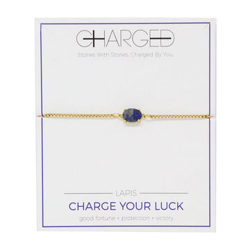 Charged Women's Gold Adjustable Chain Bracelet in Gold Plated over Metal