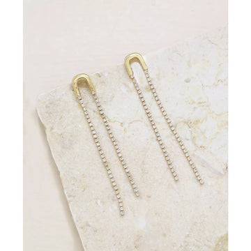Ettika Women's Double Crystal Chain Drop in 18k Gold Plated over Metal