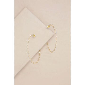 Ettika Women's Simple Spark Crystal Hoop Earrings in 18K Gold Plated over Metal