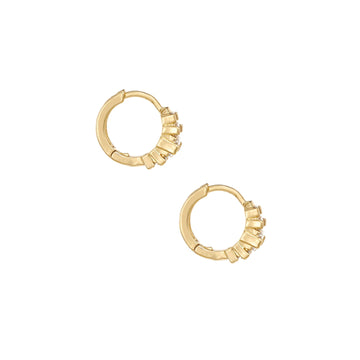 Ettika Women's Diamond Shine Crystal Mini Hoop Earrings in 18K Gold Plated over Brass