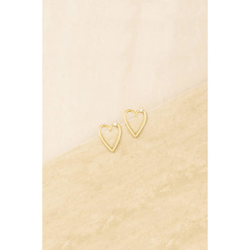 Ettika Women's Subtle Love Heart Earrings in 18K Gold Plated over Metal
