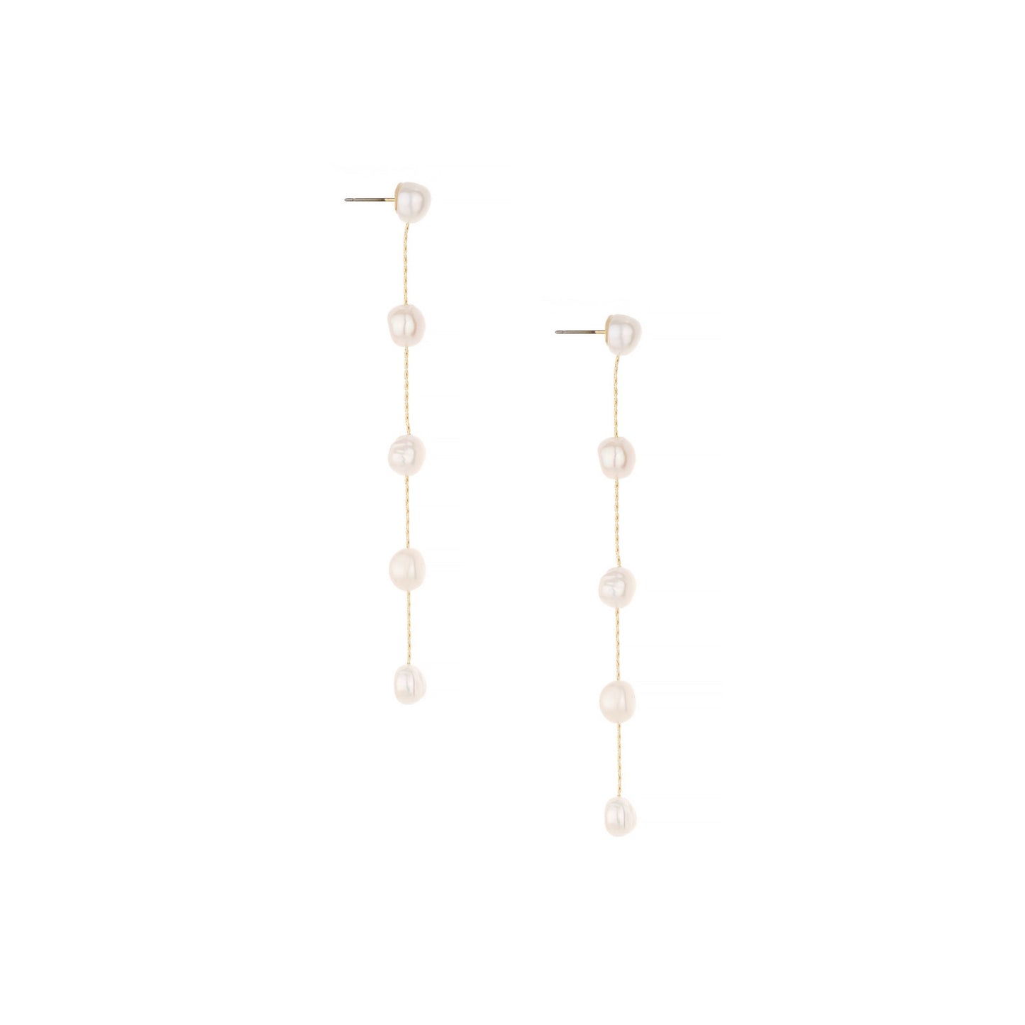 Ettika Women's Dripping White Pearl with 18k Gold Plated Drop Earrings