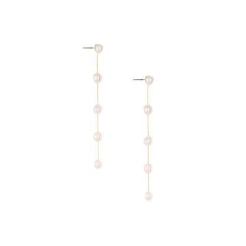 Ettika Women's Dripping Drop Earrings White Pearl with 18K Gold Plated over Brass