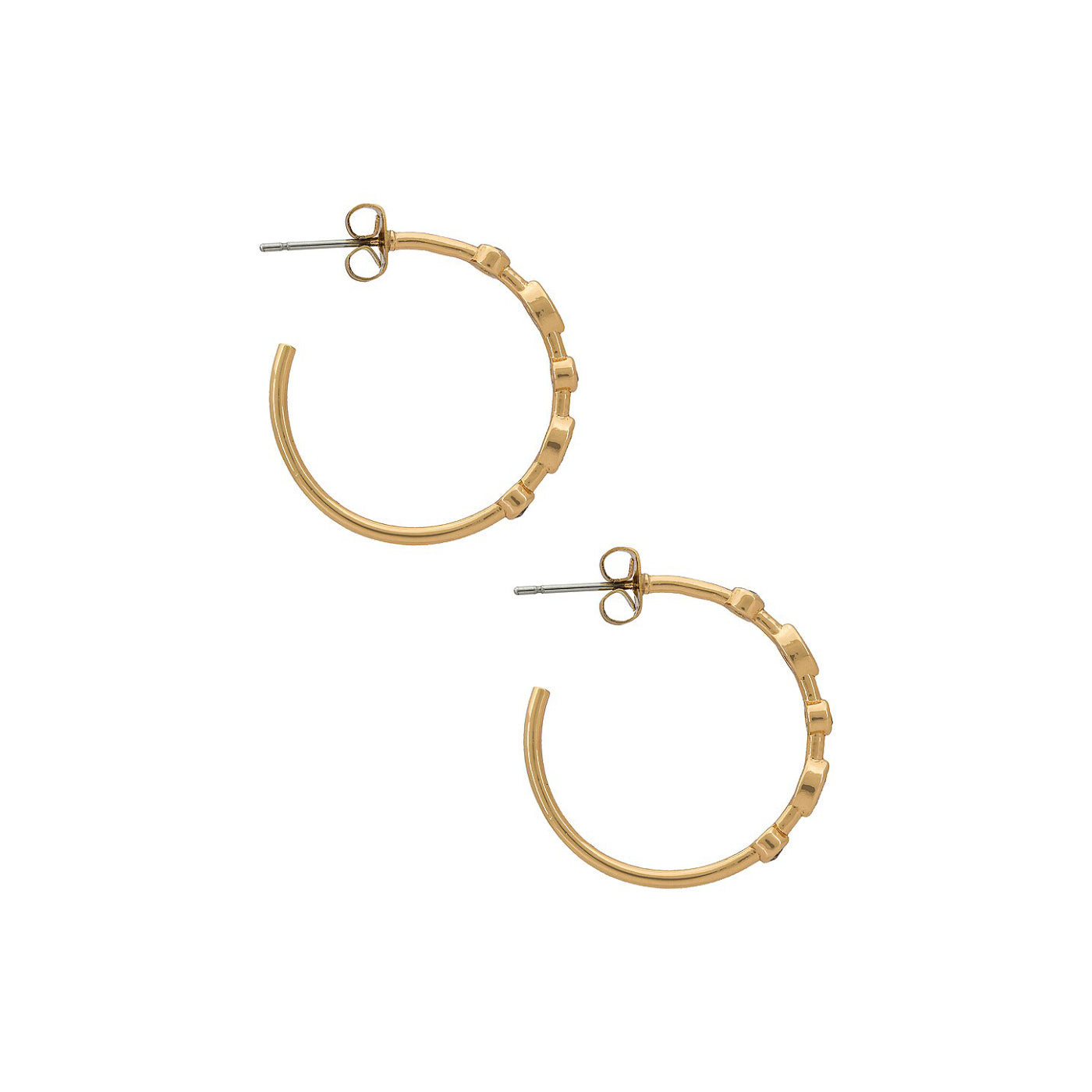 Ettika Crystal Queen Women's 18k Gold Plated Hoops