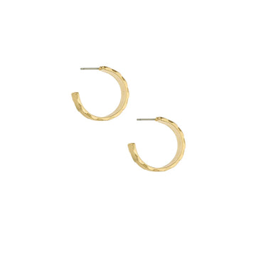 Ettika Rigged Lines Women's Hoop Earrings in 18K Gold